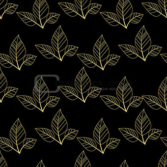 gold leaves seamless