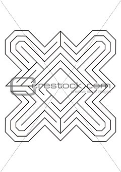 Labyrinth black and white line illustration