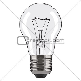 Hand-drawn light bulb on white background. EPS8 vector