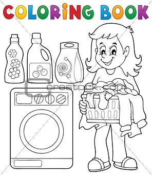 Coloring book laundry theme 1