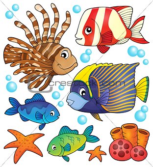 Coral reef fish theme collection 1