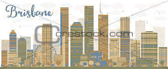 Abstract Brisbane skyline with color buildings