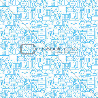 Thin Line Business Office White Seamless Pattern