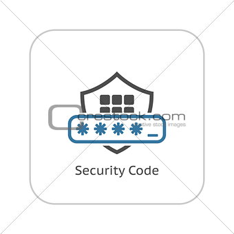 Security Code Icon. Flat Design.