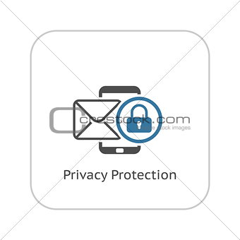 Privacy Protection Icon. Flat Design.