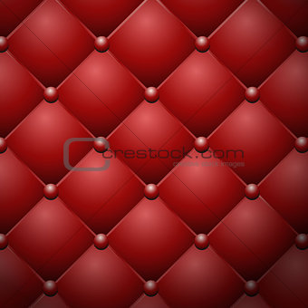 Red buttoned leather upholstery vector texture