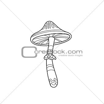 Mushroom Zentangle For Coloring