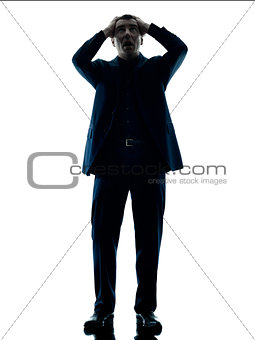 business man standing despair isolated