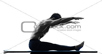 man pilates exercises fitness isolated
