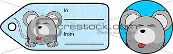 sweet mouse ball expression cartoon giftcard