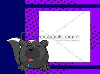 cute skunk ball frame cartoon background