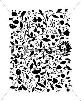 Floral pattern, sketch for your design