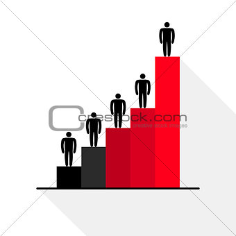 Business growth chart, icon, vector