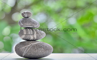 Stack of four stones isolated