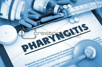 Pharyngitis Diagnosis. Medical Concept. 3D Render.