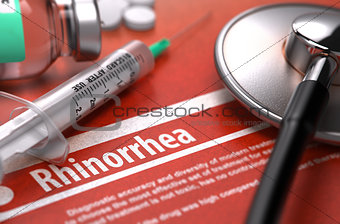 Rhinorrhea - Printed Diagnosis. Medical Concept.