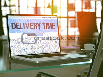Delivery Time Concept on Laptop Screen.