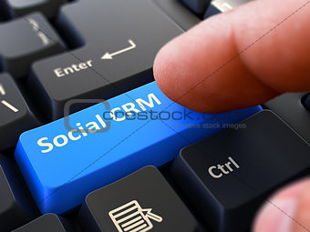 Social CRM - Written on Blue Keyboard Key.