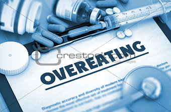 Overeating Diagnosis. Medical Concept. 3D.