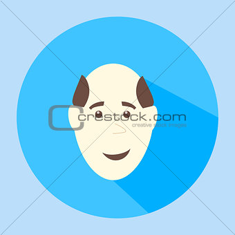 Color vector balding smiles flat icon man face emotion