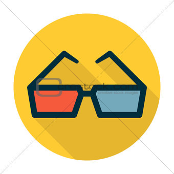 Cinema glasses flat icon