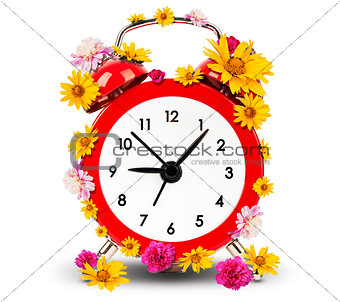Alarm clock with flowers