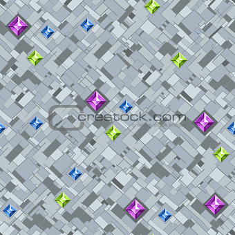 Geometric texture with colorful diamonds. Vector.