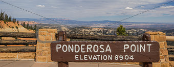 Sign at Ponderosa Point in Bryce Canyon