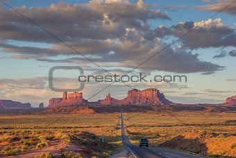 Road leading to Monument Valley in Arizona