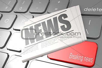 Computer keyboard with word breaking news