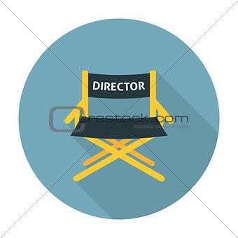 Directors chair flat icon