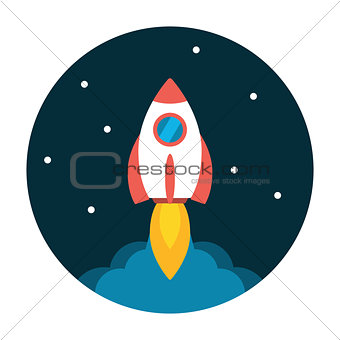 Rocket launch flat icon