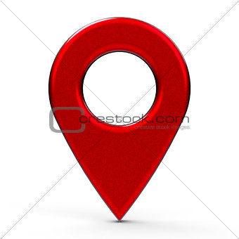 Red painted map pointer