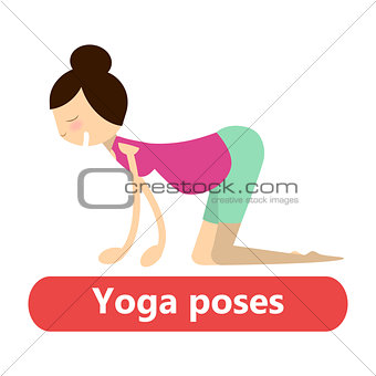 illustration of simple yoga poses for pregnant woman for sport activity and relax