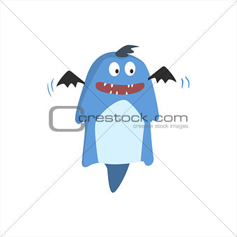Childish Monster With Bat Wings