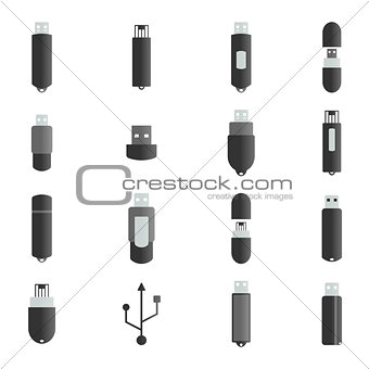 Icons  flash drive, vector illustration.