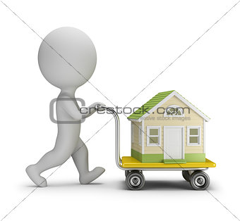 3D Small People - Carries a House