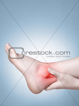 Female foot with ankle pain