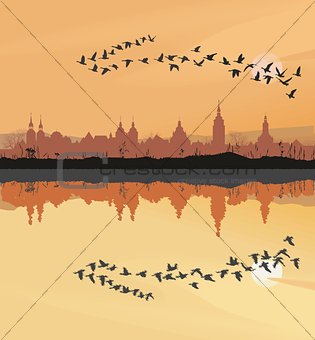 Historic towns and migrating geese