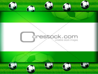 Football soccer panel on green