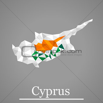 Geometric vector map of  Cyprus