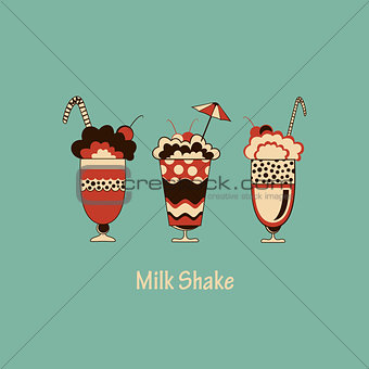 Three different kinds of milk shake