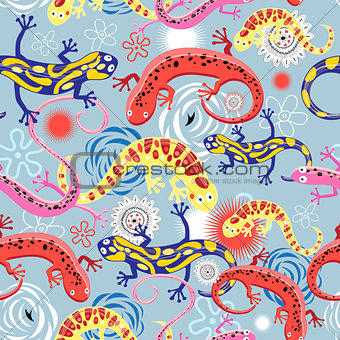 Graphic pattern beautiful salamanders