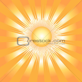 Background with sun and rays