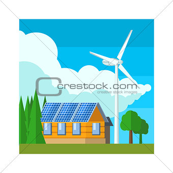 House With Wind Turbine