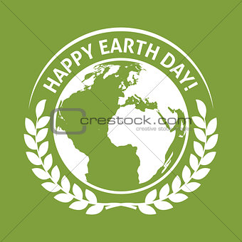 April 22 World Earth Day emblem label