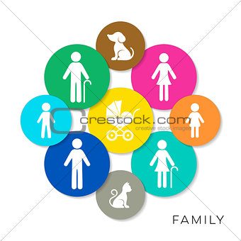 Vector family infographic icons