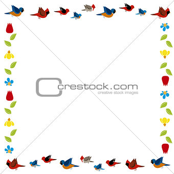 bird and flowers frame