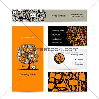 Business cards design, basketball tree concept
