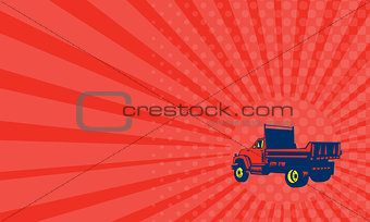 Business card Flatbed Truck Woodcut